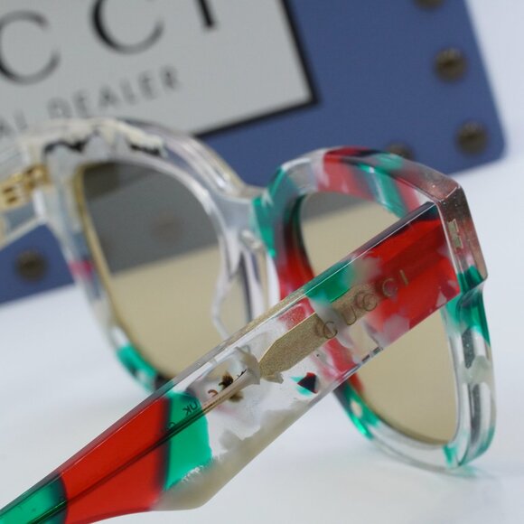 Gucci GG1624S 002 Square Sunglasses - Glitter Web Crystal/Nicotine - Picture 7 of 11